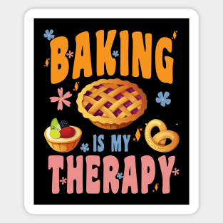 BAKING IS MY THERAPY CUTE TOP GIRLS WOMEN FUN TRENDY FASHION Sticker